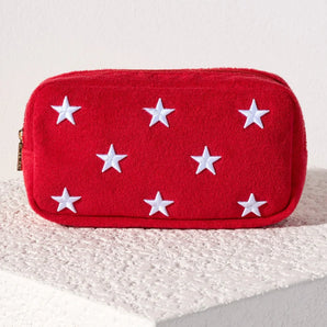 Sol Stars Zip Pouch in Red