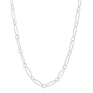 36" Oval/Circle Necklace in Silver