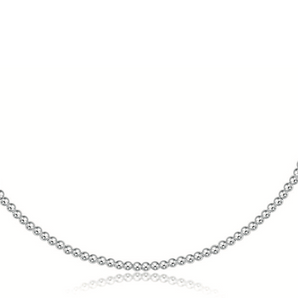 15" 2mm Choker Necklace in Sterling Silver