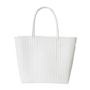 Basket Weave Tote in White