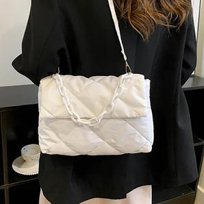 Quilted Crossbody Bag in White