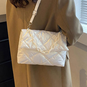 Quilted Crossbody Bag in White