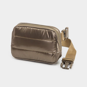 Puffer Rectangle Sling Bag / Fanny Bag / Belt Bag in Bronze