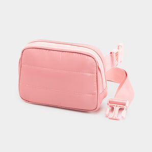 Puffer Rectangle Sling Bag / Fanny Bag / Belt Bag in Pink