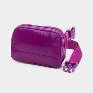 Puffer Rectangle Sling Bag / Fanny Bag / Belt Bag in Purple