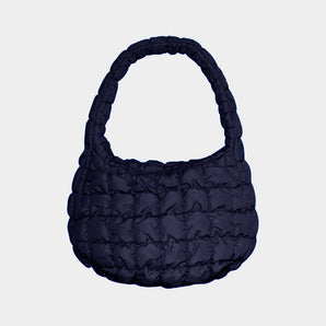 Quilted Puffer Tote in Navy