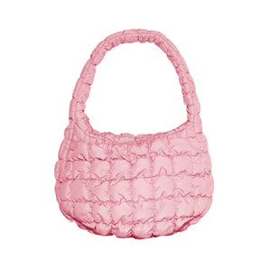 Quilted Puffer Tote in Pink
