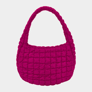 Quilted Puffer Bag in Fuchsia
