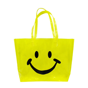 Smile Transparent Tote in Yellow