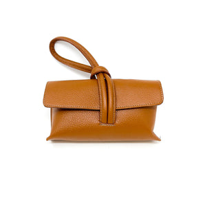 Leather Wristlet in Camel
