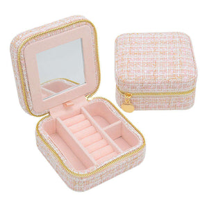 Tweed Jewelry Box in Pink