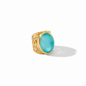 Ivy Statement Ring in Bahamian Blue