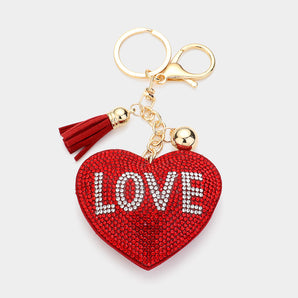 Bling LOVE Keychain in Red