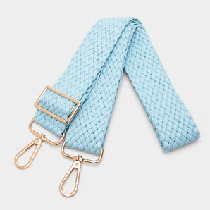 Vegan Leather Woven Strap in Blue
