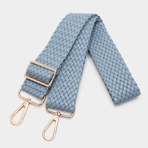 Vegan Leather Woven Strap in Grey