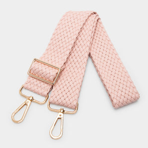 Vegan Leather Woven Strap in Pink