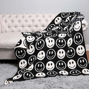 Smile Soft Blanket in Black