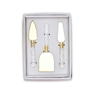Clear Set of Three Cheese Knives