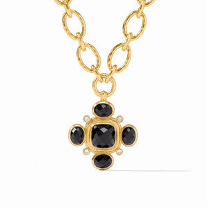 Tudor Statement Necklace in Obsidian Black