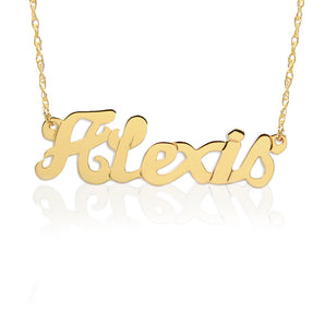 Large Script Nameplate Necklace Custom Made to Order