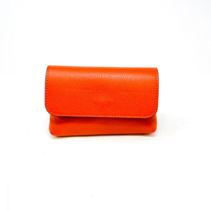 Small Leather Crossbody - Orange
