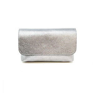 Small Leather Crossbody - Pewter