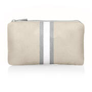 Mini Pouch in Shimmer Beige Stripes