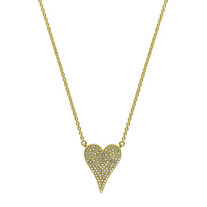 Dripping CZ Heart Necklace