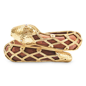 Serpentina Hinged Bangle in Teak