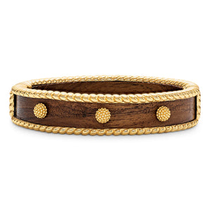 Berry Small Hinged Bangle in Teak