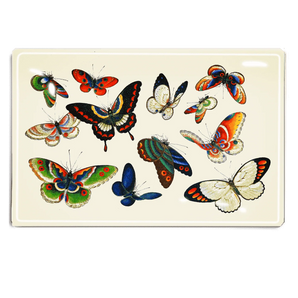 Glass Tray in Fluttering Butterflies