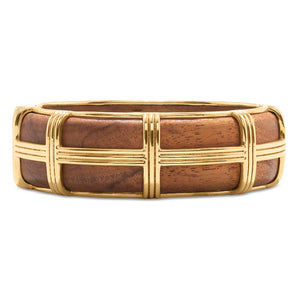 Gaia Hinged Bangle in Teak