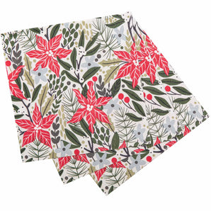 Holiday Poinsettia Paper Napkin