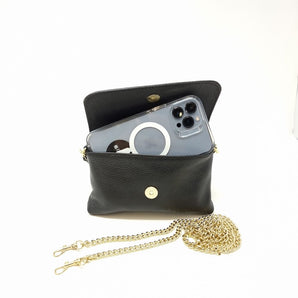 Small Leather Crossbody in Nude