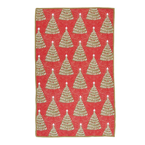 Kitchen Tea Towel in Red/Green Trees