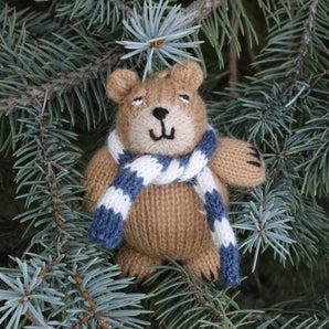 Bear Standing with Scarf Ornaments