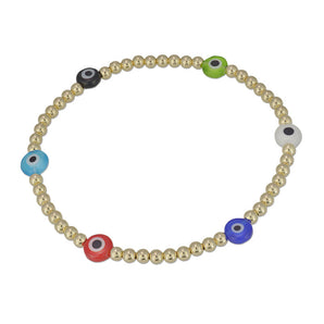 3mm Evil Eye Bracelet in Multi