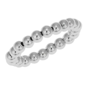 3mm Plain Silver Beaded Ring Size 9