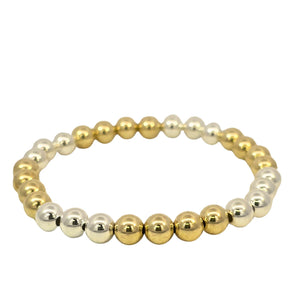 6mm Gold/Silver Beaded Bracelet