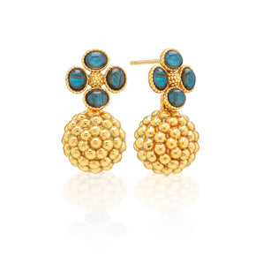 Berry Clover Drop Earring in Blue Labradorite