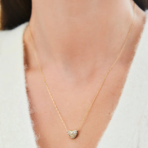 Water Resistant Heart Necklace in White Opal