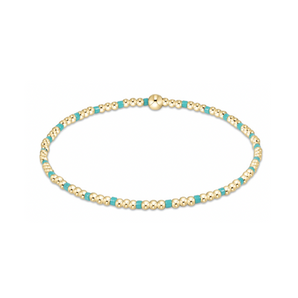 Hope Sincerity Pattern 2mm Bead Bracelet in Turquoise