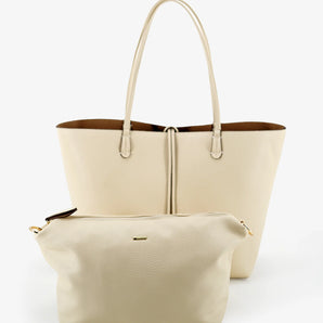 Departure Tote in Cream/Taupe