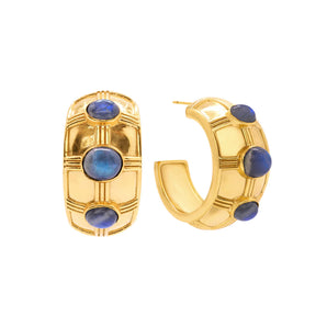 Cleopatra Hoop Earrings Blue Labradorite