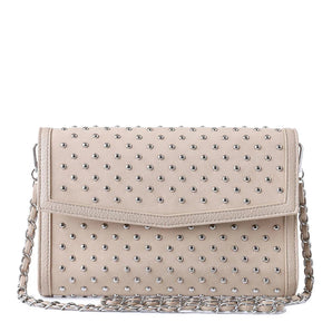 Beth Clutch in Wheat Suede