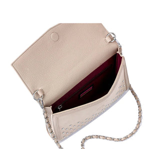 Beth Clutch in Wheat Suede