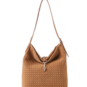 Sandy Bag in Saddle Woven Suede