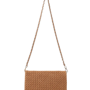 Lexi Crossbody in Saddle Woven Suede