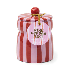 Cabana Stripe Candle-Red/Pink