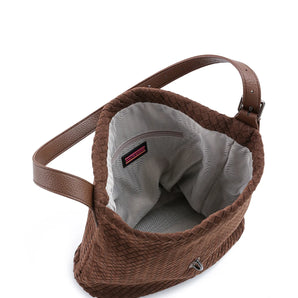 Sandy Bag in Chocolate Woven Suede